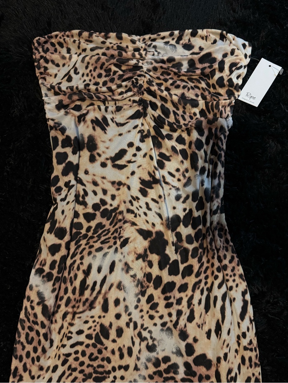 Strapless Leopard Print Dress BNWT